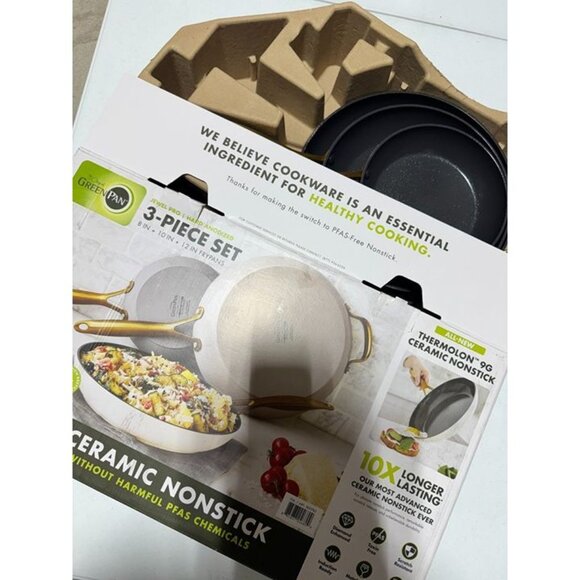 GreenPan Jewel Pro Ceramic Non-Stick 3-Piece Fry Pan Set - Picture 4 of 5